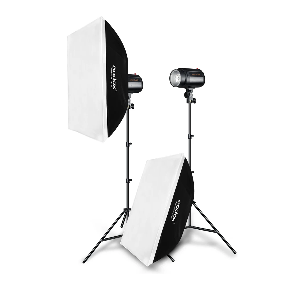 Набор вспышек Godox 400Ws для фотосъемки 2 шт. 200 Вт световые стеллажи триггеры