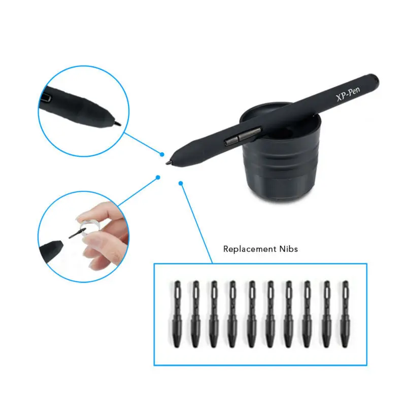 XP-Pen Standard Passive Pen Battery-free Stylus Replacement Nibs 50 Pieces for P01 / P05 Pen 4