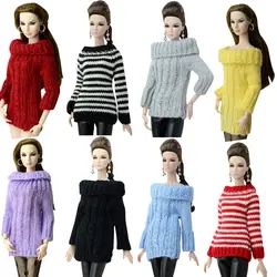 NK модные жакет для куклы чистый одежда ручной работы вязаный свитер ручной работы Топы платье для куклы Барби аксессуары Подарки Кукла