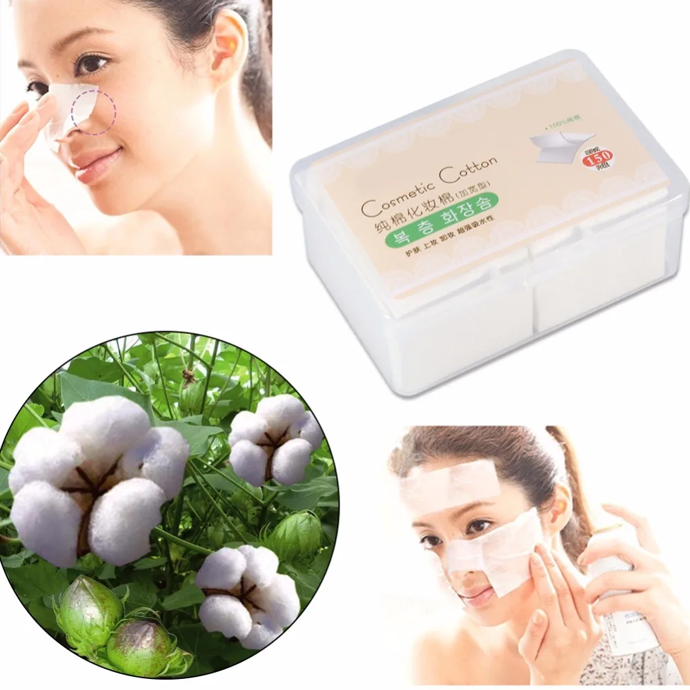 Buy 150PCS /Box Pure Cotton Facial Pads Cosmetic