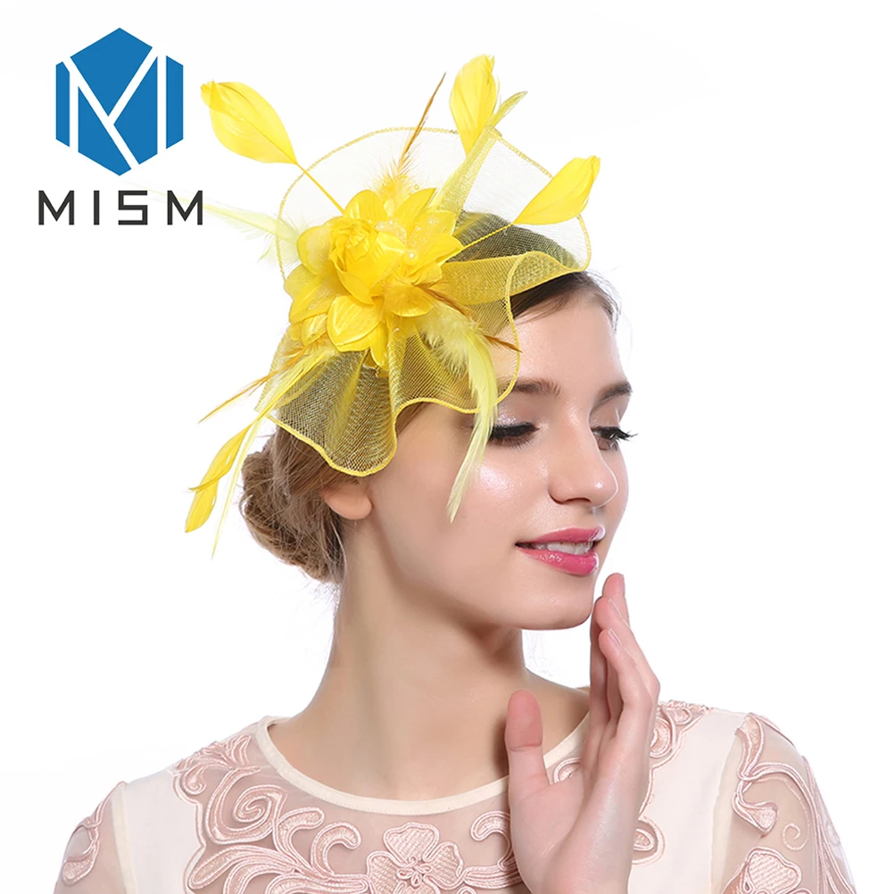 Женский ободок для волос M MISM элегантные цветочные заколки бисер с перьями