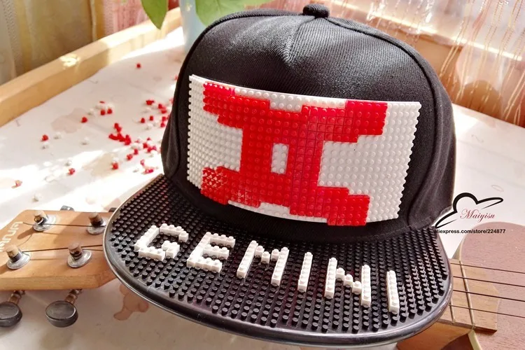 12 знаков зодиака бейсболка со съемными блоками DIY Кирпич хип-хоп Snapback шапки созвездие шаблон кепки для мужчин и женщин