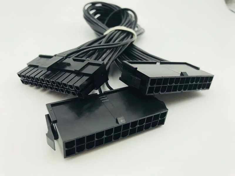 ATX 24Pin Mining 30cm Dual PSU Power Supply Extension Cable for Computer Adaptor Cable Connector for Miner Mining 24Pin 20+4pin