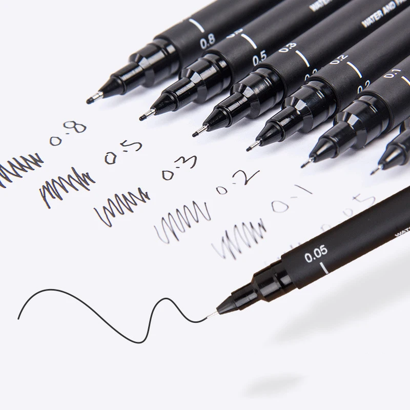 Ручка для рисования Fineliner Micron 6 размеров 005 01 02 03 05 08 аниме комикс не цветущие