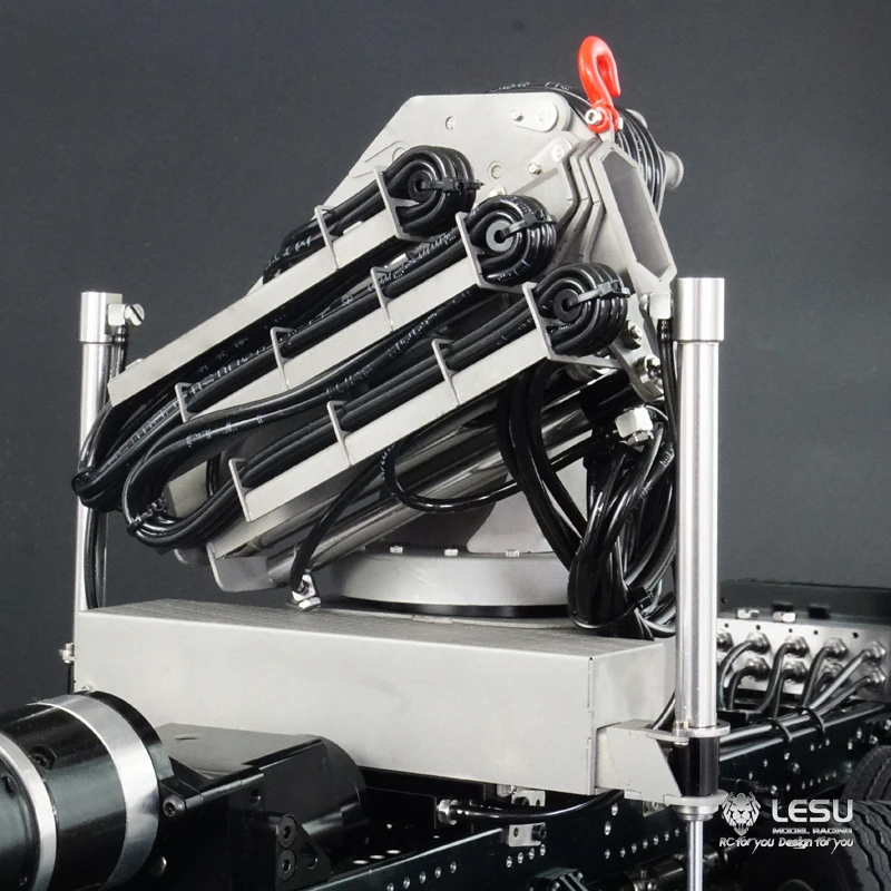 

1/14 crane truck crane LS-A0014 hydraulic front and rear support foot standard with five-way valve oil pump RCLESU truck