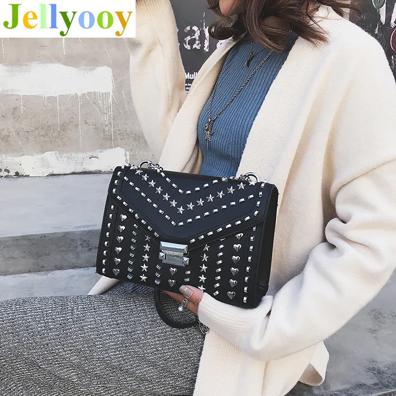 

New Luxury Fashion Famous Designer Rivet Chain Shoulder Messenger Bags High Quality Women Purses and Handbags Louis Channels Bag
