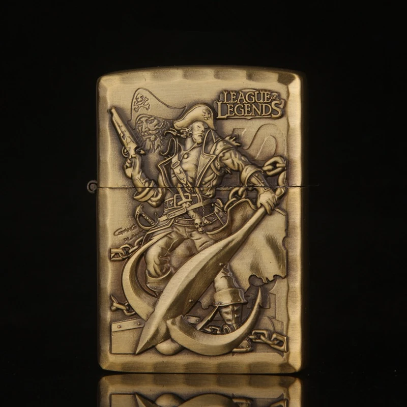 Free-shipping-Cigarette-Accessories-Portable-bronze-color-oil-lighter-Cheaper-Emboss-Network-game-characters-Kerosene-lighters (1)