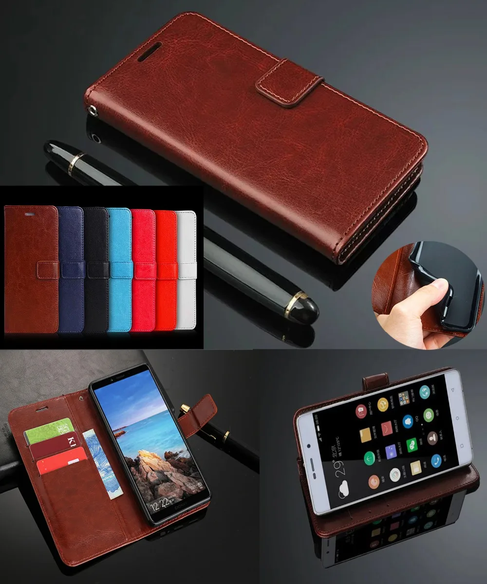 Vintage Luxury Wallet Flip Leather Case For Highscreen Power Five Pro ICE Max Phone Cover With Stand And Card Slots | Мобильные