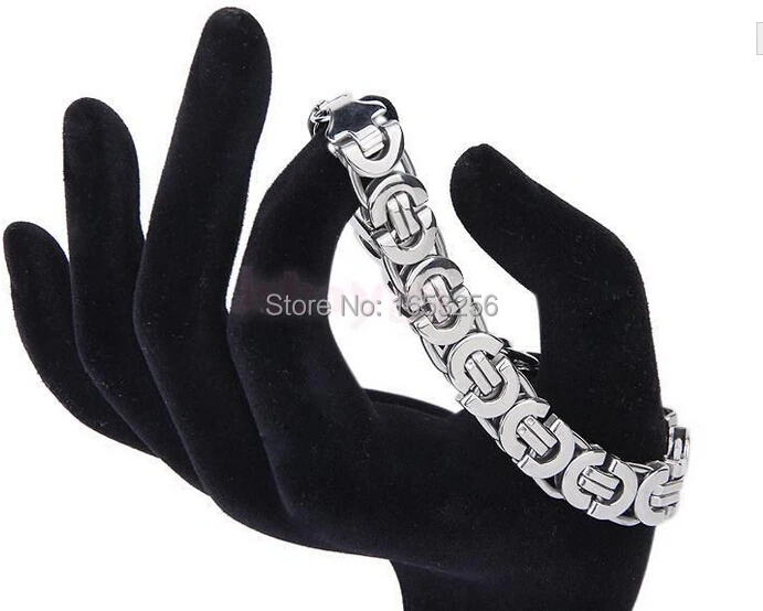 Хорошая цена оптом 5 шт серебро из нержавеющей стали плоская Византийская цепь звено браслет для женщин Подарки 8,66''