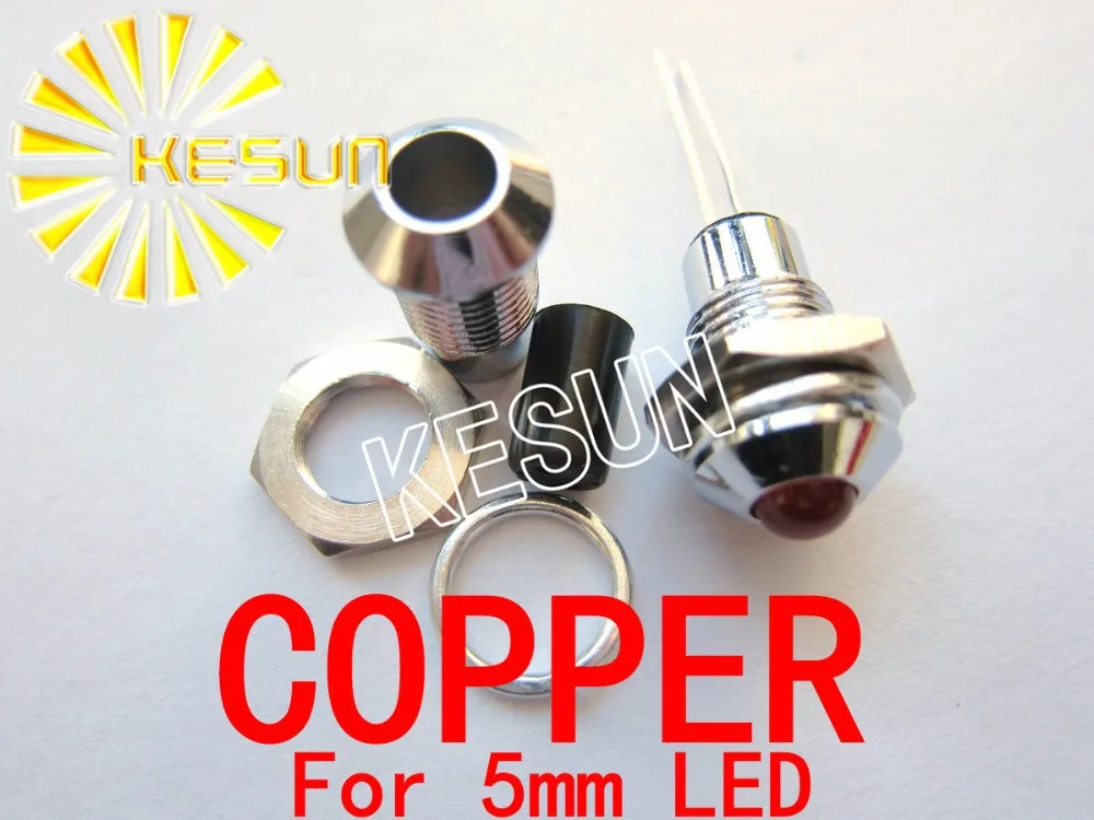 

10PCS x 5mm Copper LED Holder Socket for 5mm LED Diode
