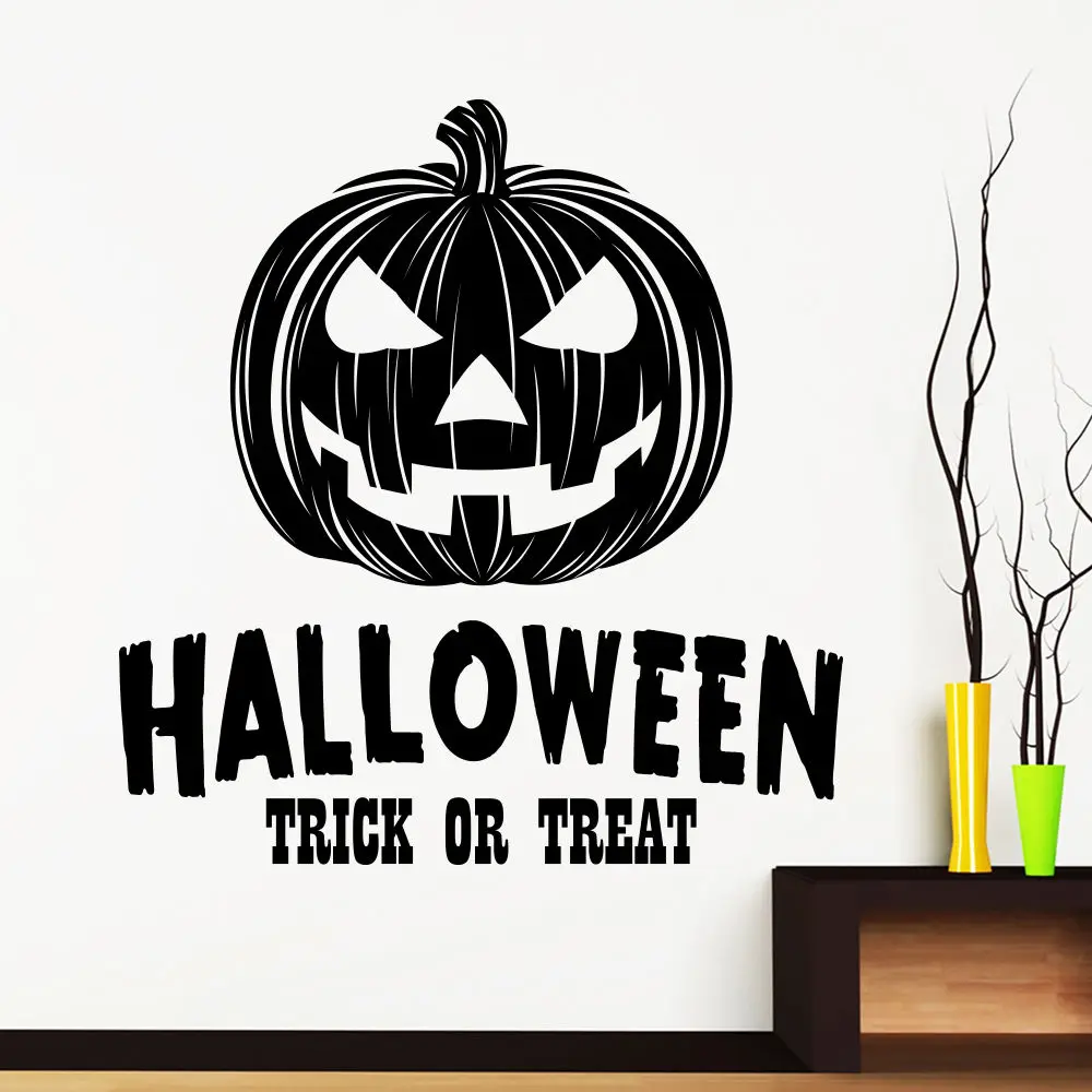 Halloween Wall Decals Trick Or Treat Decal Pumpkin Sticker Holiday Decorhalloween wall decals
