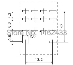 HH54P series electromagnetic relay mounting dimensions