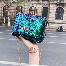 New Style famous brand Minimalist Crossbody Bag women Shoulderbag messenger Sequins Chain Puzzle bags for women