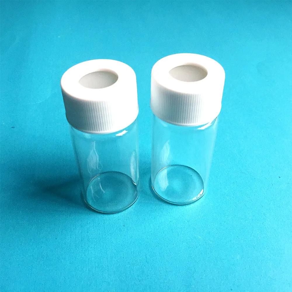 شفافة المسمار اللوني فيال 20 ml ل شيمادزو 27.5*57mm عينة زجاجة تخزين 22mm تحليل زجاجة مع غطاء الحاجز 10 pcs