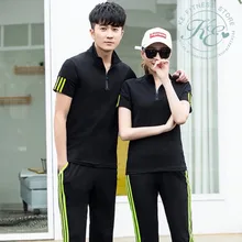 KE Conjunto manga corta унисекс camiseta de hombre o mujer pantalones cortos Спортивная одежда для фитнеса de algodon chandal унисекс