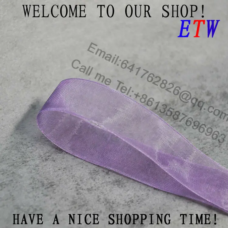 

Free shipping 1''(25mm) Organza Ribbon 50 yards/lot Hyacinth Color wedding Ribbon DIY hairbows Kids gift