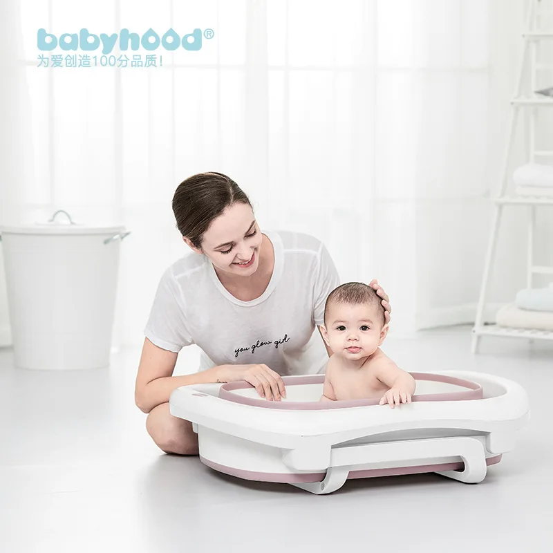 Large Size Folding Child Kids Bath Tub Thicken Solid Purple/Blue Baby Bathtub Baby Girls&Boy Bath Barrels