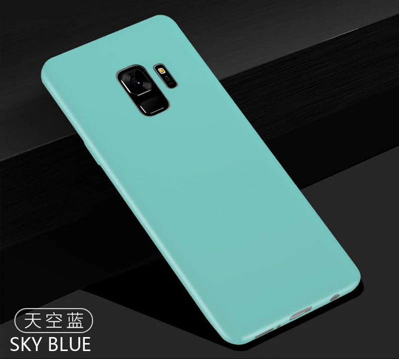 Карамельный мягкий чехол для телефона для samsung Galaxy S8 S9 плюс A3 A5 A7 J3 J5 J7 J4 J6 J8 A6 A8 плюс S7 S6 край матовая накладка на заднюю панель - Цвет: Sky Blue