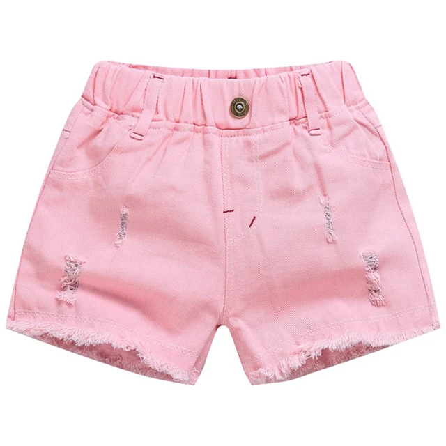 baby pink denim shorts