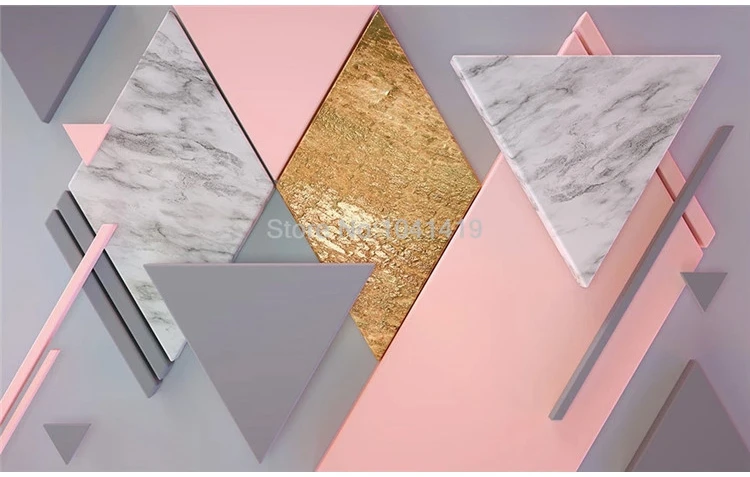 Пользовательские фото обои 3D скандинавском стиле розовый ромб геометрические фрески гостиная спальня настенная бумага для рисования де Parede 3D Fresco