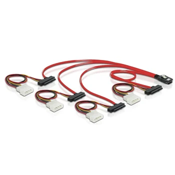 

10pcs/lot Cablecc LSI 3Ware Molex Mini SAS SFF 8087 to SFF 8482 and Power x 4 SAS Cable