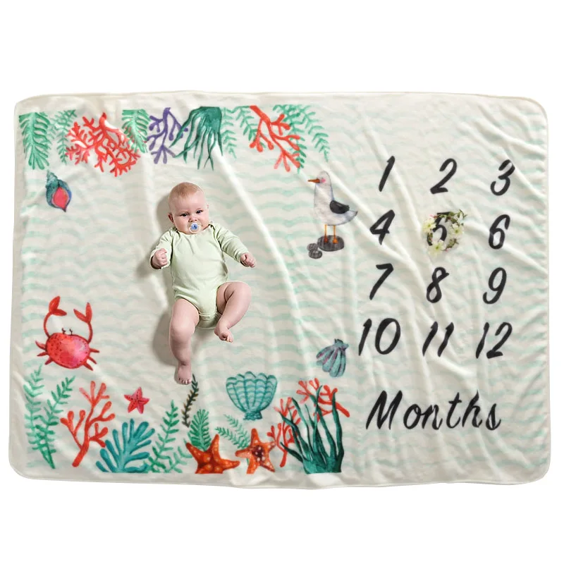 

Infant Baby Milestone Blanket Photo Photography Prop Flannel Blanket Backdrop Calendar Baby Boy Girl Photo Accessories 102x152cm