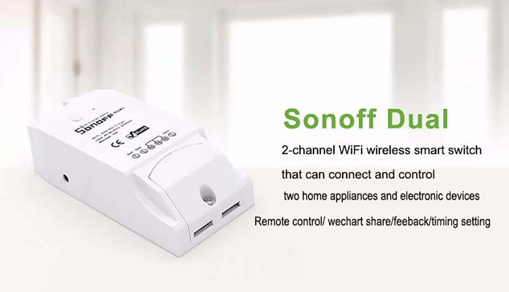 Itead Sonoff двойной контроль 2 банда Wifi светильник переключатель, Sonoff Wifi умный переключатель, умный дом Wifi Пульт дистанционного управления Лер работает с Alexa