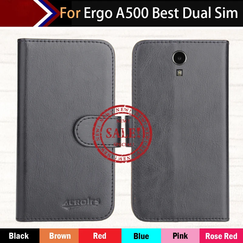 

Hot!!In Stock Ergo A500 Best Dual Sim Case 6 Colors Luxury Leather Exclusive For Ergo A500 Best Dual Sim Phone Cover+Tracking