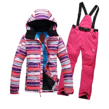 Snowboard Jacket Winter Outdoor Sport Outerwear Waterproof Warm Women skiing Coat and ski pants