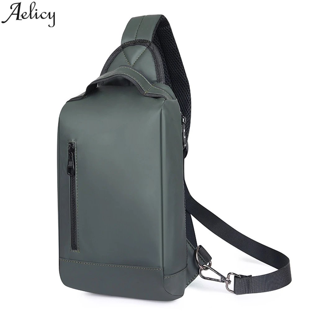 Men/'s Chest Bags Waterproof Nylon Single Shoulder Bags Large Capacity Casual Bag