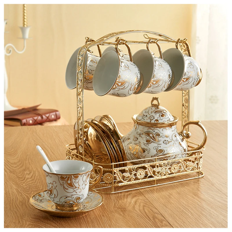 Набор кофейных чашек, креативная золотая наклейка, парртен, британский фарфор, чайный набор, набор керамических чайников, кофейная чашка, послеобеденный чай, домашний декор