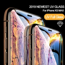 Нано жидкое УФ-Клей закаленное стекло для iPhone XS MAX XR X защитная пленка для экрана для iPhone 11 Pro Max 6 6S 7 8 Plus с УФ-клеем