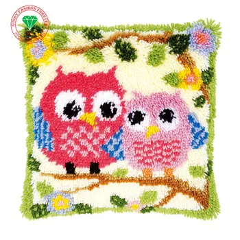 

Diy Pillow thread Carpet embroidery stitch threads Latch hook rug kits crochet hooks knitting needles patchwork carpet Cartoon