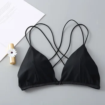 

Thin Padded Push Up Bra Sexy Lingerie Bras Female Slim Cross Straps Bralette