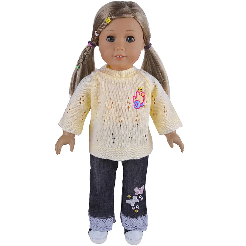 Handmade Sweater Jeans Doll Clothes For 18 American Girl
