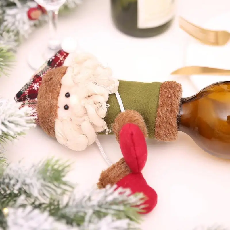 Рождественский Санта-Клаус, олень, винная бутылка, набор, герметик, мультяшная Рождественская пробка, подарок для дома, рождественские вечерние украшения для вина