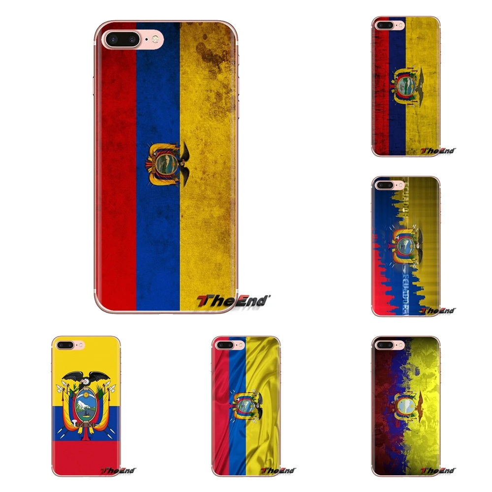 

TPU Transparent Cases Covers For iPod Touch Apple iPhone 4 4S 5 5S SE 5C 6 6S 7 8 X XR XS Plus MAX EC Ecuador Grunge Flag Banner