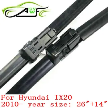 

Free shipping car wiper blade for Hyundai IX20 (2010 onwards) 26"+14" fit push button wiper arms 2pcs/pair natural rubber