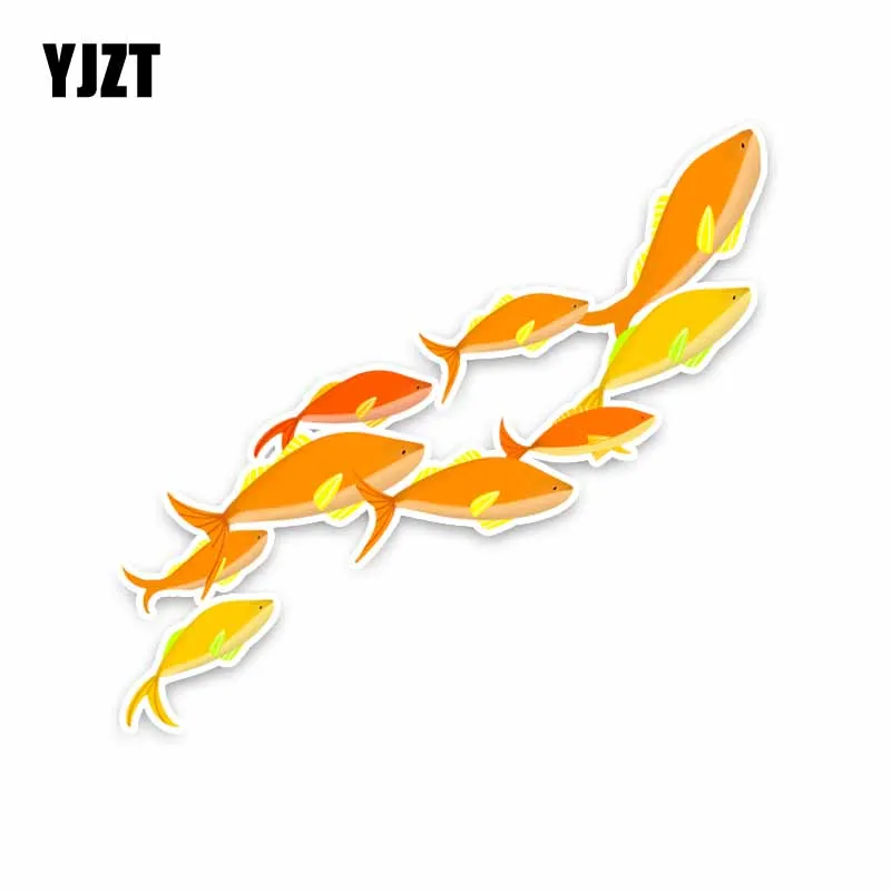 

YJZT 15.3CM*14.5CM Orange Beautiful Fish PVC Animal Car Sticker Decal 5-2177