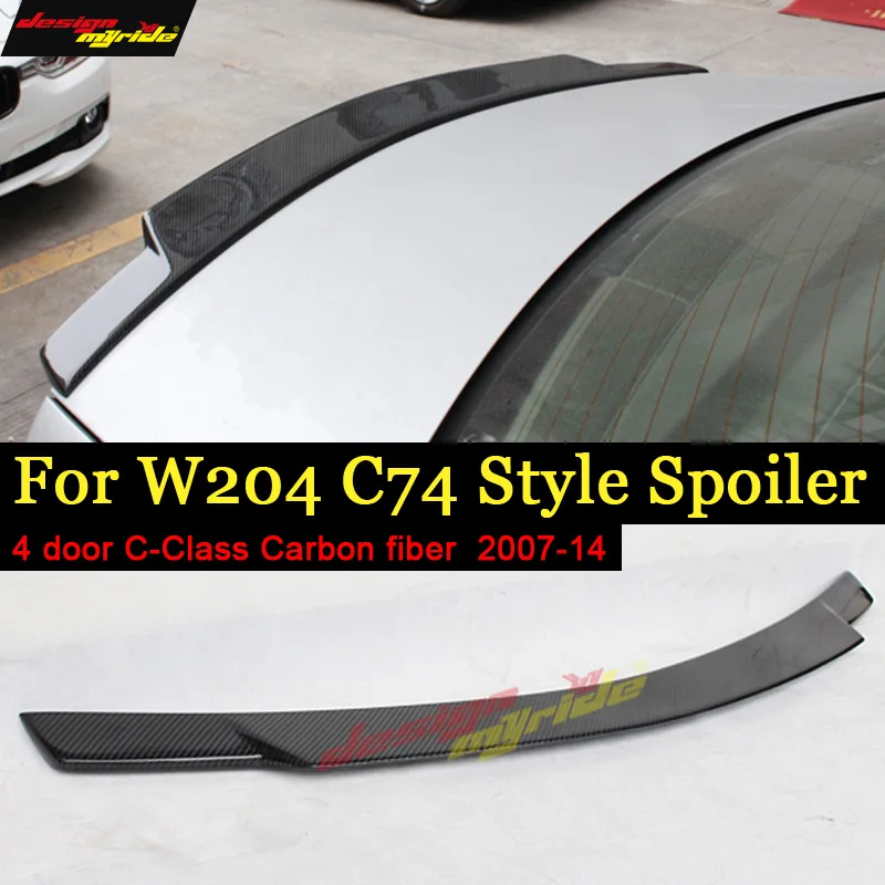 Для Mercedes C Class 4 Door W204 C204 S204 спойлер из углеродного волокна заднего крыла