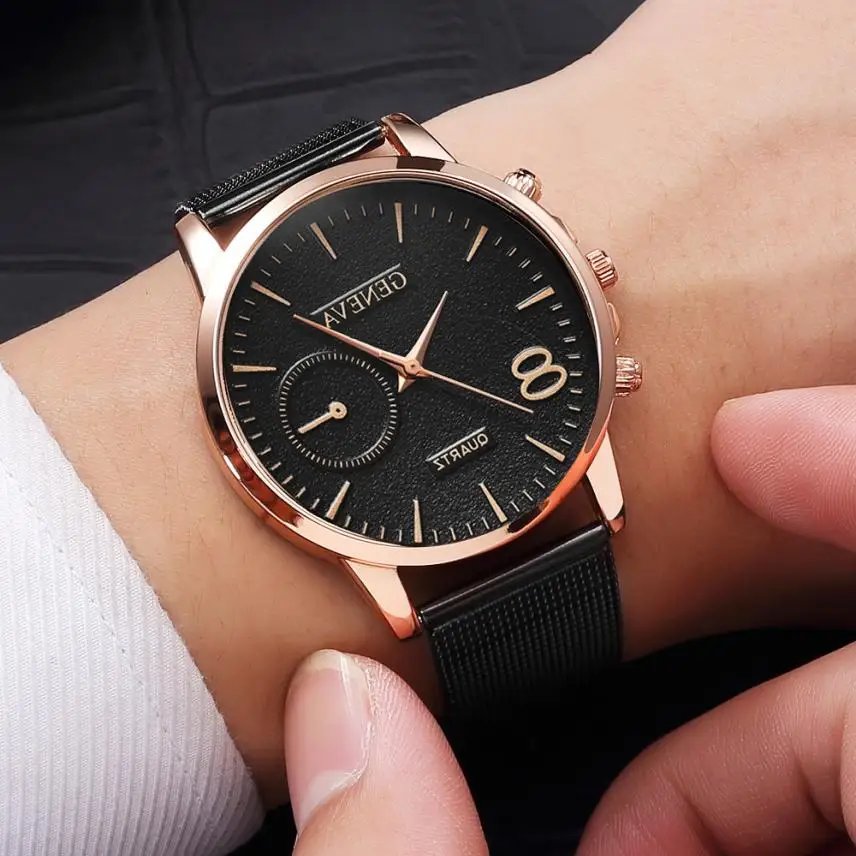 

Luxury Women Fashion Stainless Steel Mesh Watch Quartz Movement Bracelet Watch Alloy Dial Round Watch Analog Geneva Watch #W