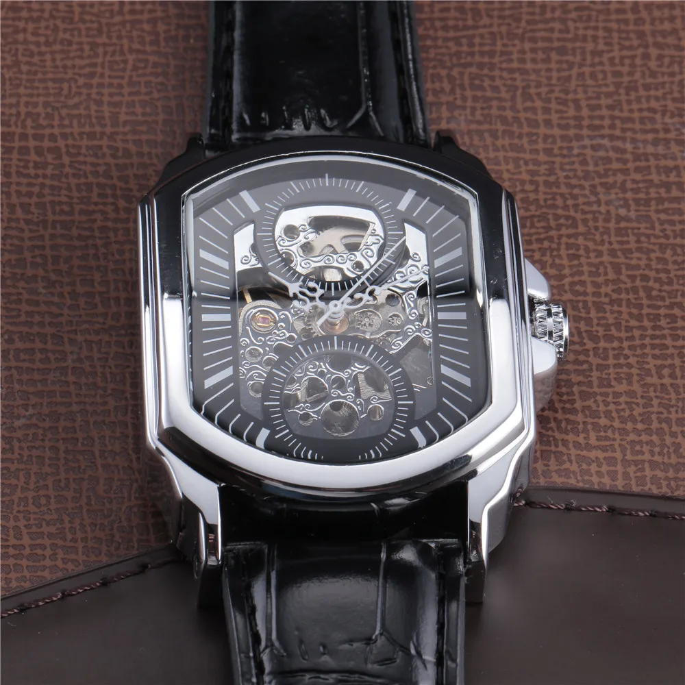 2018 الجديدة الأزياء الفائز ماركة التلقائي الهيكل العظمي ووتش تونيو تصميم جلدية باند الرجال خمر فاخرة ساعات المعصم الميكانيكية 2018 الجديدة الأزياء الفائز ماركة التلقائي الهيكل العظمي ووتش تونيو تصميم جلدية باند الرجال خمر فاخرة ساعات المعصم الميكانيكية