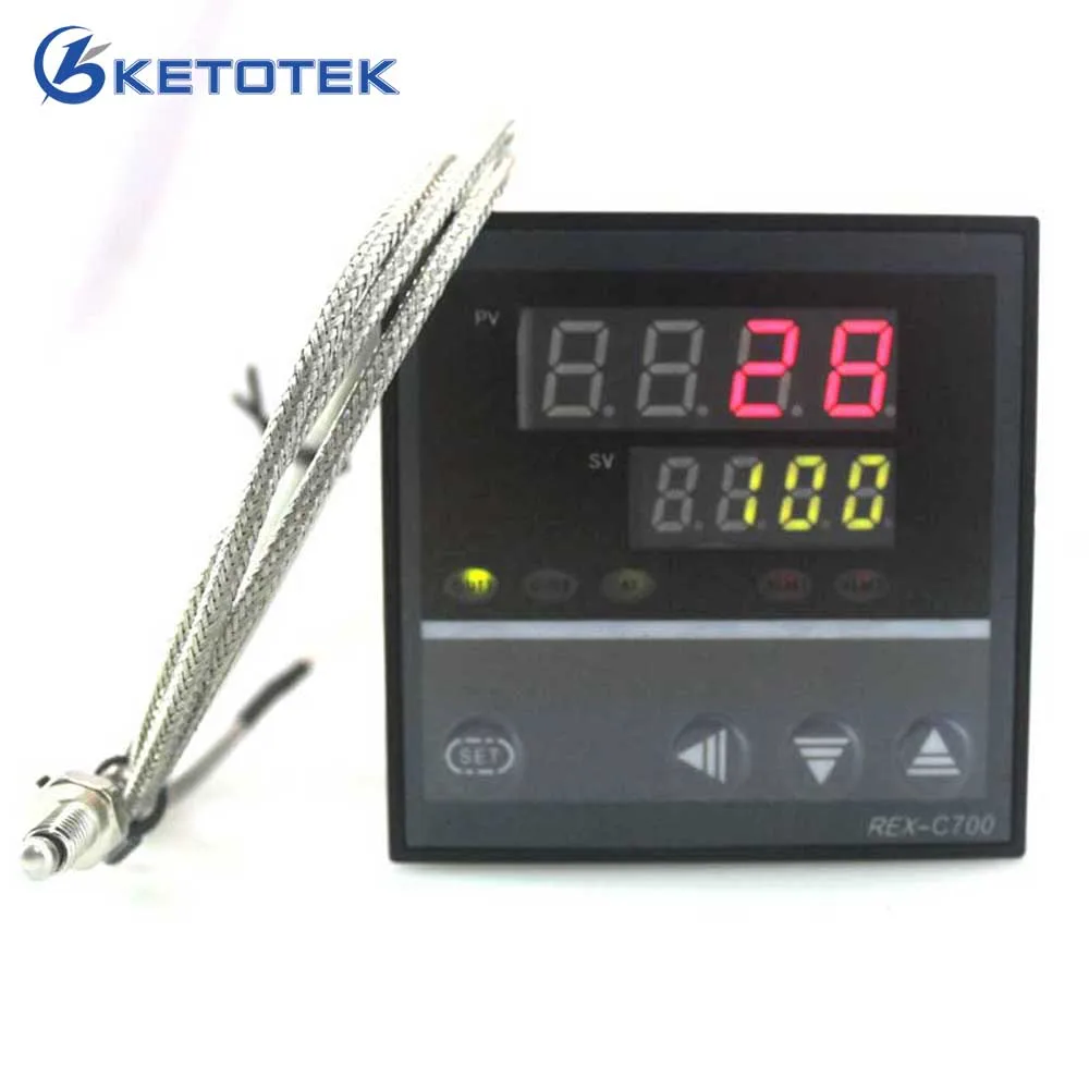 

New Dual Digital Display PID Temperature Controller REX-C700 one way Relay output 72*72mm 2 alarms