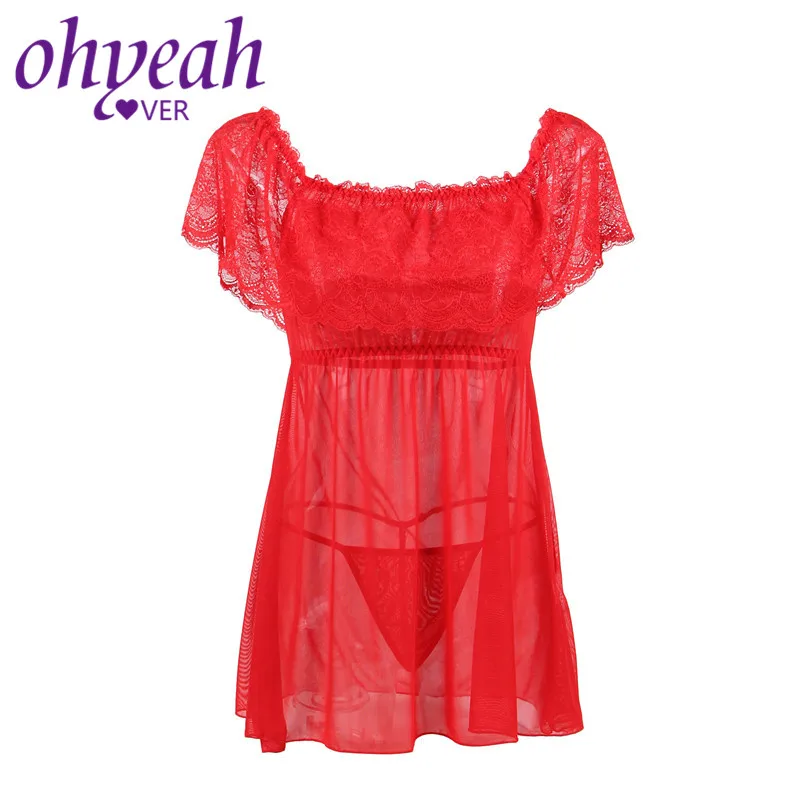 Сексуальное Красное Нижнее белье Ohyeahlover Lenceria с открытыми плечами женское