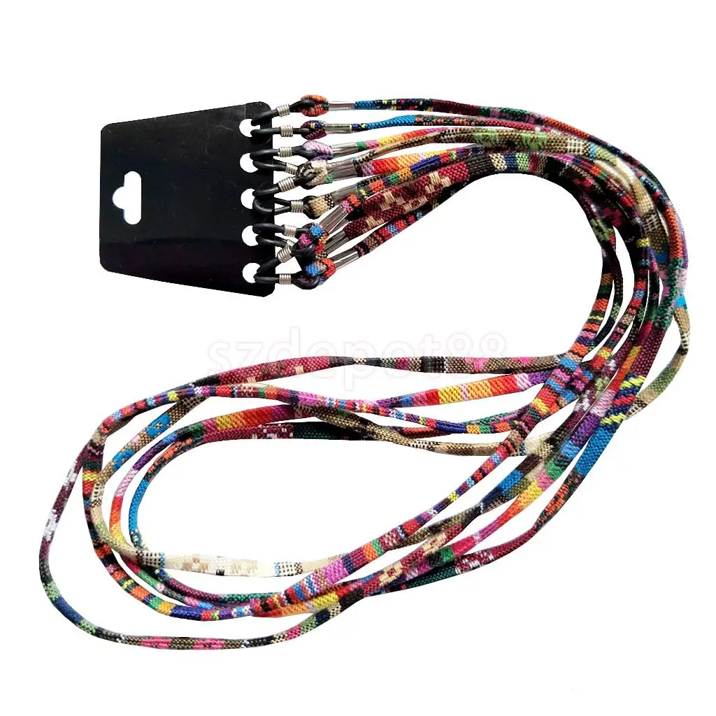 5Pcs Colorful Cotton Sunglasses Strap Eyeglass Chain Cord Reading Glasses Chain String Holder Neck Cord Eyewear Glasses string glasses straps glasses chain