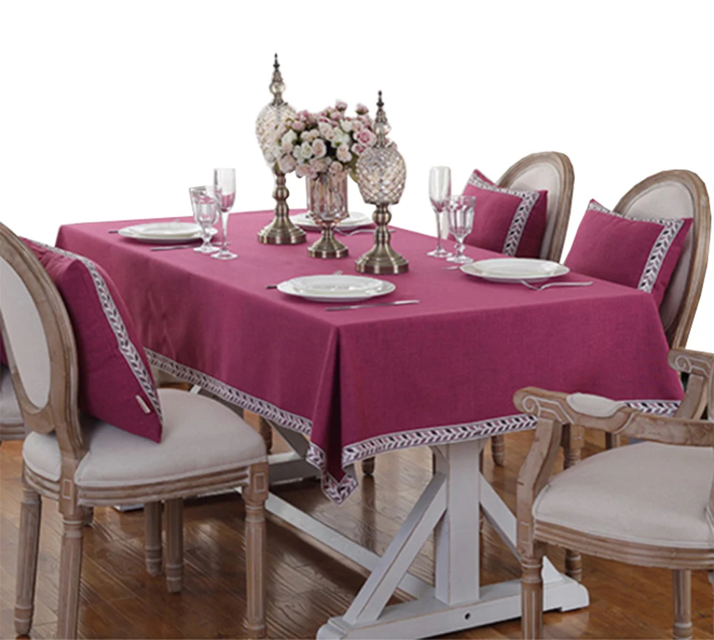 

YO HOOM Kitchen Cotton Tablecloth Tablecover Coffee Table Cloth Table Cover Simple Red Color Optional