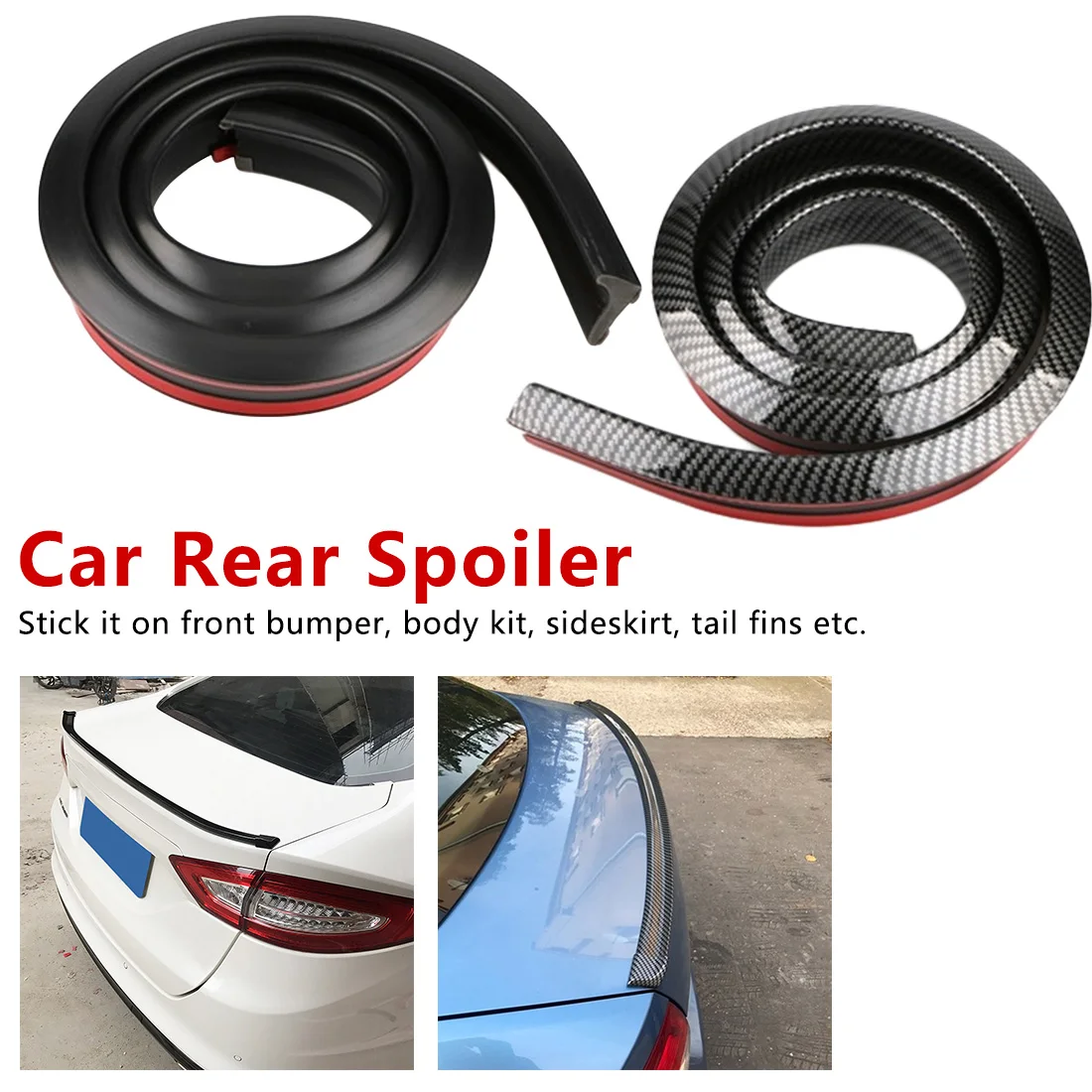 DIY Refit Spoiler 1.5M Car-Styling 5D Carbon Fiber Spoilers Styling Trunk Lip |