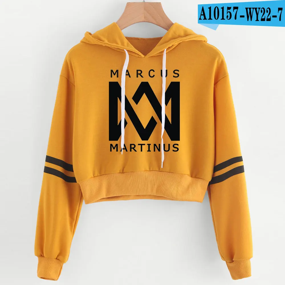 Marcus and Martinus Navel Hoodies Hip Hop New Casual Fashion women Hoodies Outwear High Street Marcus& Martinus Sexy Sweatshirt - Цвет: Orange