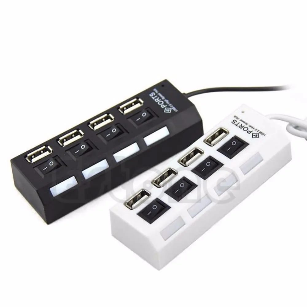 Высокоскоростной концентратор USB 2 0 с 4 портами вкл./выкл. светодиодный