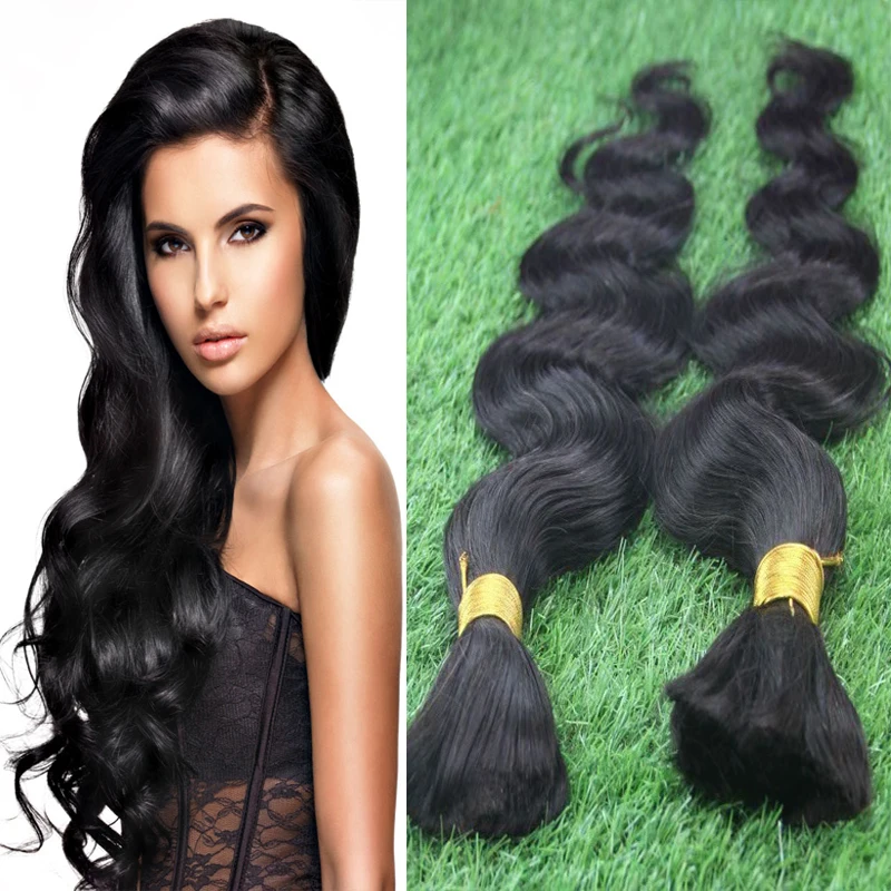 7a Cheap Unprocessed No Weft Human Braiding Hair Bulk 100g Wet And
